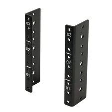 Tecmojo 3U Vertical Server Rack Mount Rail Pair Black 12-24 Tapped Holes Screws picture