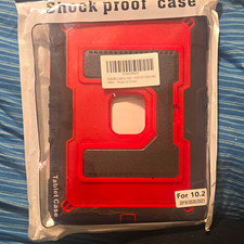 WESOROL Shockproof Case for Apple iPad 10.2 (2019-2021) Black/Red Rubber picture