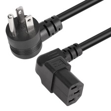 GELRHONR 90 Degrees 3 Prong AC to IEC320 C13 Power Cord,10A 125V Up Angle NEM... picture