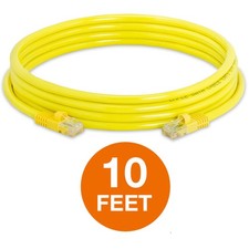 10 PCS Cat5e Ethernet Patch Cable 1.5ft-15ft High-Speed Internet LAN Cord Yellow picture