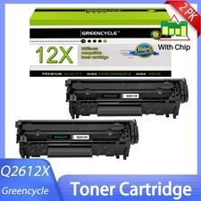 2PK Q2612X BK Toner Cartridge For HP 12X LaserJet 1012 1015 1020 1022 M1319 3015 picture