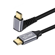 NFHK 90 Degree Up Down Angled Type-C USB-C Male to USB3.1 100cm, Black  picture