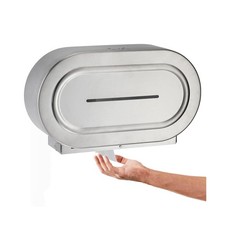 Stardrix Stainless Steel Twin Jumbo Toilet Paper Dispenser Wall Mount, 9