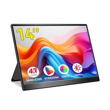 4k Portable Monitor, 14 Inch Portable Monitor USB C, 10-Bit Adobe 95% HDR Gam... picture