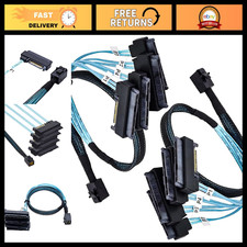 2-Pack SFF-8643 to 4x SFF-8482 SAS Breakout Cable 0.5m, 12Gbps High-Speed Data picture