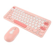 Wireless Keyboard Mouse Set Stylish Slim Round Keycaps Mute Ergonomic 2.4G picture