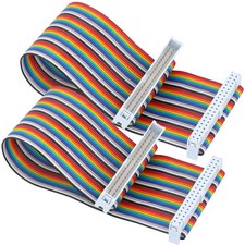 2 Pcs 40 Pin GPIO Ribbon Cable Male and Female 8 inch multicolor picture