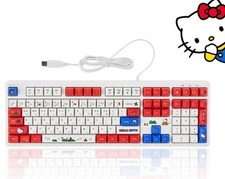Sanrio Hello Kitty Wired LED Keyboard 108 Key Quiet USB/ HK-LW108 picture
