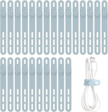 25 Pcs Silicone Cable Ties, Cable Ties Reusable, High Elasticity Cord Wraps for picture