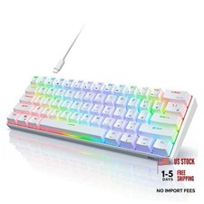 RK61 Wired 60% Mechanical Gaming Keyboard, Hot-Swappable Red Switch White picture