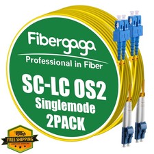 Fibergaga 2Pack OS2 LC-SC fiber patch cable 20M picture
