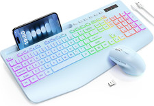 Wireless Keyboard Mouse Combo 9-Color Backlit Rechargeable Ergonomic Silent Set picture