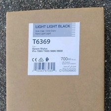 12-2022 Opened Bag Never Used EPSON ink T6369 Light Light Black 700ml 7890/7900 picture