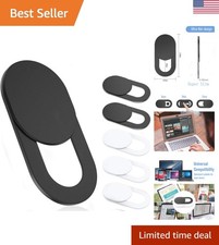 Webcam Cover Slide, 6 Pack (White & Black) - Easy Installation & Privacy Secure picture