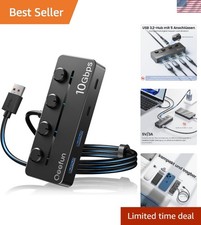 Effortless Data Transfer - Qeefun 4-Port USB 3.2 Hub with LED Indicators picture