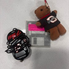 VTG Dale Earnhardt 3 NASCAR MousCar Wired PC Mouse + FREE Plush Bear Lot #N15 picture