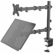 VIVO Laptop & Monitor Desk Mount Stand Black Adjustable fits 1 Screen up to 32