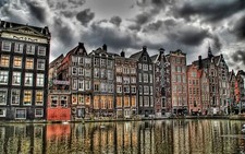 Landscape amsterdam r europe netherlands old building Custom Gaming Mat Desk picture