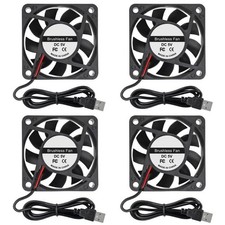 4pcs 6010 Fan 60x60x10mm DC 5V 60mm x 10mm Brushless Cooling Fan, Bearing 60m... picture