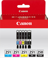 New Genuine Canon PGI-250 CLI-251 Black Color 5PK Ink Cartridges picture