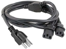 6-Feet AC Outlet To Universal Power Splitter Cord - NEMA 5-15P To IEC320 C13 x 2 picture