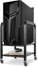 360Tronix PC Tower Stand, Black Square Tubes with Metal Casters for Home Office picture