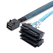 0.5m Mini SAS SFF-8643 to 4 SFF-8482 Connector HDD Cable with Power Port picture