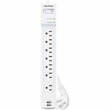 CyberPower P704URC1 7-Outlet Surge Protector 2000J w/ 2 USB Ports picture
