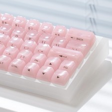 115 Keys Crystal Transparent Keycaps Pink PC MDA Profile Custom Fits Cherry MX picture