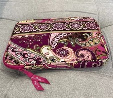 Vera Bradley Very Berry Paisley Pink Retired Computer Tablet Zip Sleeve Pouch picture