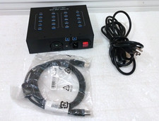 A-213P 20-Port USB Splitter 3.0 HUB 100-240V-50-60Hz With Power Cord & Cable picture
