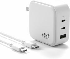65W Max 3-Port USB C Charger Block Compact Foldable Phone Charger Laptop Charger picture