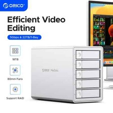 ORICO Daisy Chain 5 Bay Hard Drive Enclosure Alu Das 110TB for 3.5-inchs HDD Fan picture