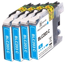 4P CYAN Ink Compatible with Brother LC203 MFC-J680DW MFC-J880DW MFC-J4320DW picture