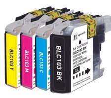 4P XL Printer Ink Set +Chip fits Brother LC103 MFC J4610DW J285DW J870DW J470DW picture