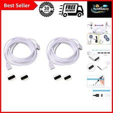 2 Pcs 9.84ft RGB LED Extension Cables with 4Pcs 4 Pin Connectors picture