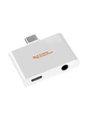 CableCreation USB C to Audio and Fast Charger Adapter PD 100W, 2 in 1 White  picture