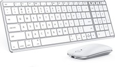 seenda Wireless Keyboard and Mouse Combo, Slim Full-Size Design /  White Silver picture
