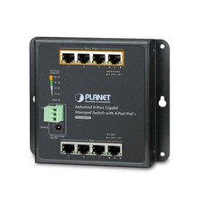 Planet WGS-804HPT Industrial 8-Port 10/100/1000T Wallmount Managed Switch wit... picture