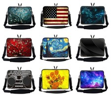 Water Resistant Neoprene Laptop Sleeve Bag Case Shoulder Strap 12 to 17.3 inch picture