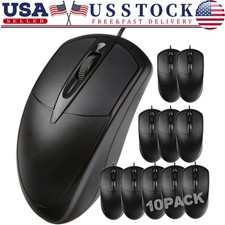 Wired 2.0 Optical Scroll Wheel Mouse for PC Laptop Notebook Desktop 1000 Dpi Lot picture