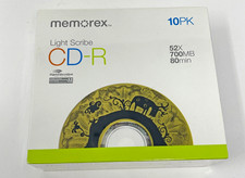 Memorex LightScribe CD-R 52x 700mb 80 Minutes Compact Disc 10 Pack New Sealed picture