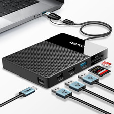 1TB External Hard Drive USB C Multiport Hub 7-in-1 HDD SD TF Card Reader Docking picture