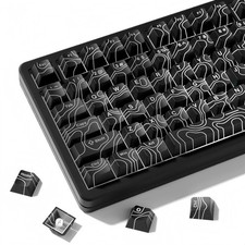 118 Keys PBT Keycaps Topographic Shine Through Cherry Fits 60/65/75/TKL/96% picture
