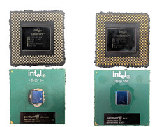 Vintage Intel CPU Lot of 4 - Retro Pentium III & Celeron Socket 370 Processors picture