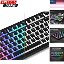 Womier Low Profile Keycaps for Mechanical Keyboard, Black PBT Keycaps 60 65 75 picture