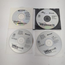 Microsoft Software Lot: Windows 95, Office 2000 Pro, Works 7.0, Money 2004 CDs picture