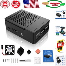Elegant Black ABS Case for Raspberry Pi 3B+/3B with 3007 Cooling Fan & Heatsinks picture
