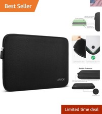 Elegant Black Water-Resistant Laptop Sleeve for 15 Inch MacBook & More picture