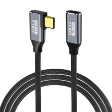 GELRHONR 90 Degree Elbow USB C Extension Cable, 10Gbps USB3.2 2M/6.5Ft, Black  picture